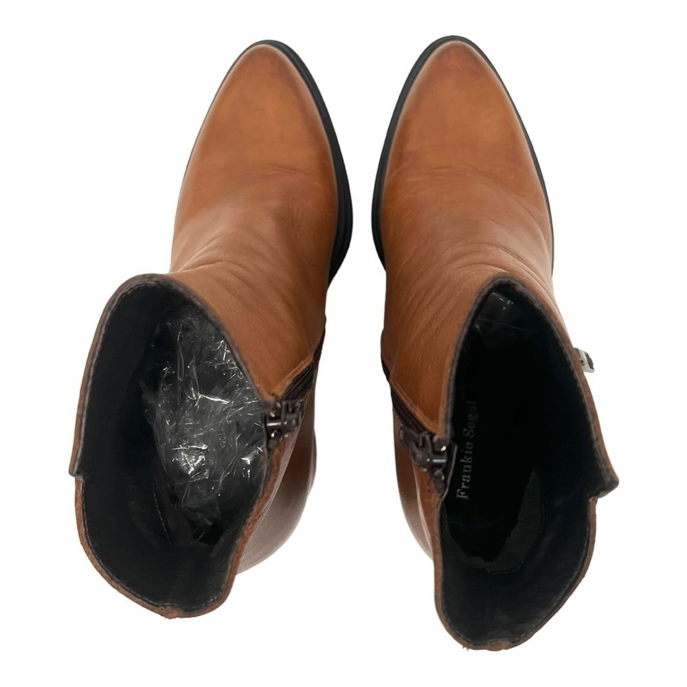 Frankie Segal Gabrielle Michel Brown Leather Platform Point Toe Heeled Boots 39 - Picture 11 of 16